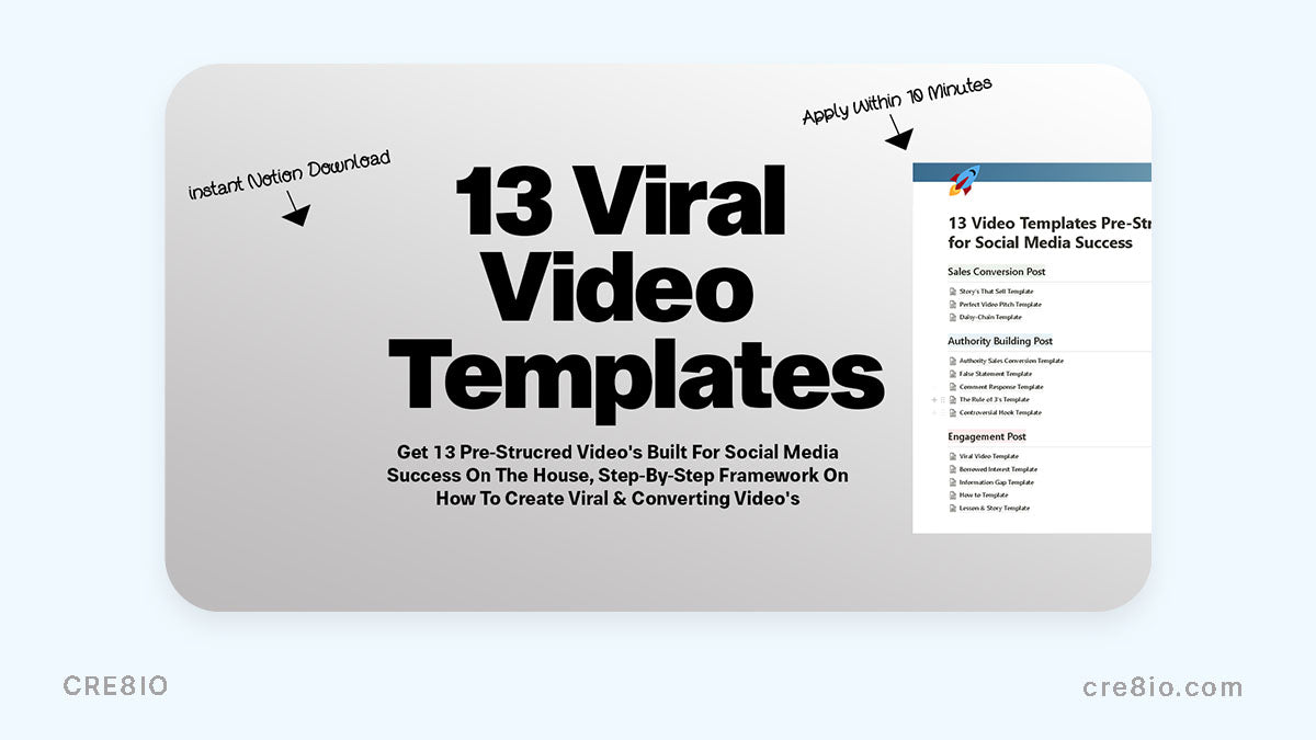 Pre-Structured Video Templates for YouTube success