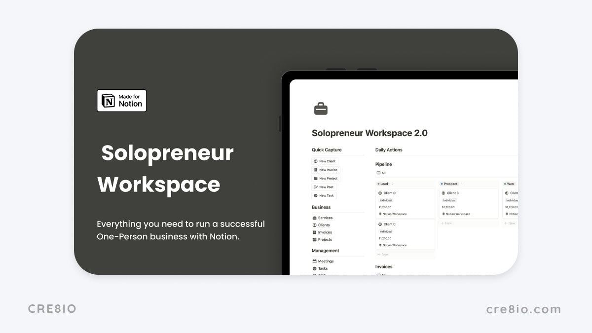 Notion Solopreneur Workspace