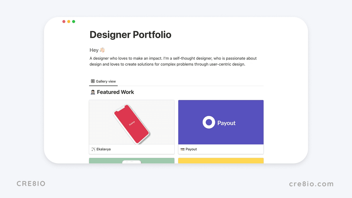 Designer portfolio