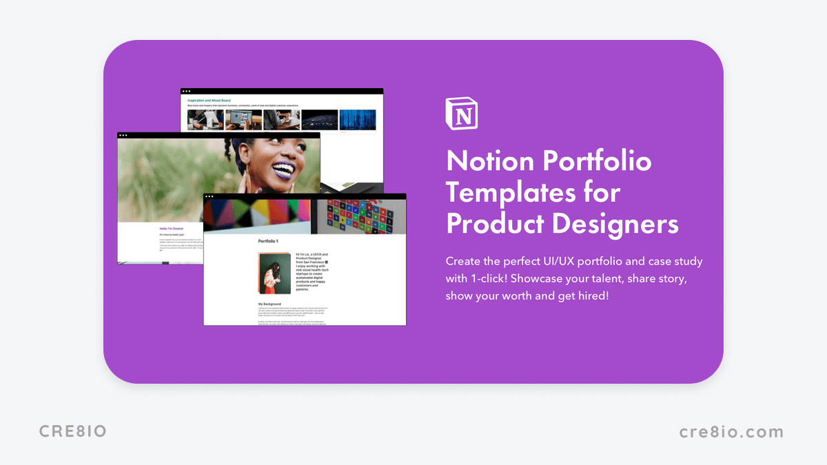 Notion Product Design Portfolio Template Pack