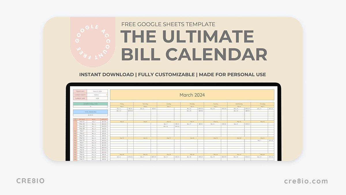 Ultimate Bill Calendar