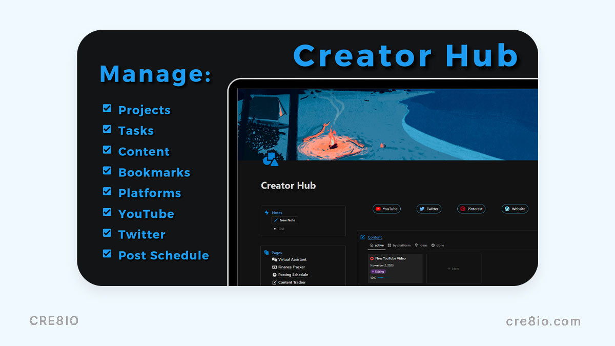 Creator Hub for organizing YouTube projects