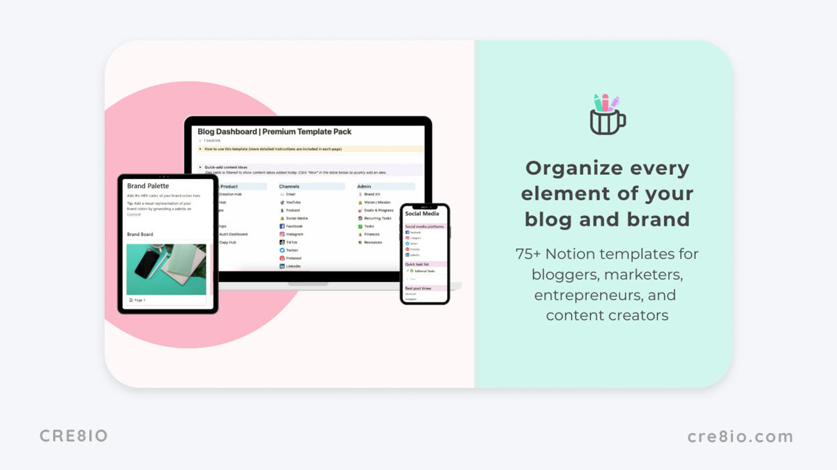 Notion Blog Dashboard Template Bundle