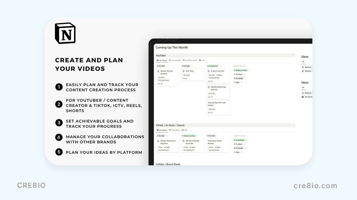 Notion Video Content Creator tool